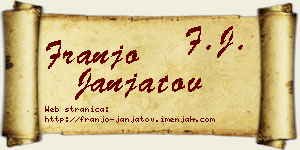 Franjo Janjatov vizit kartica
